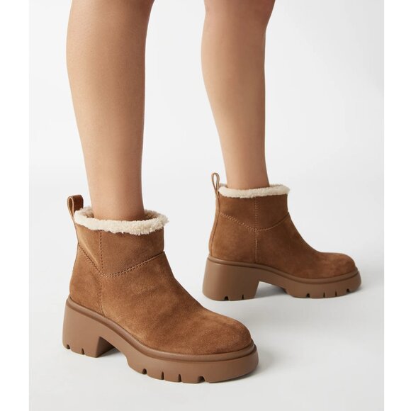 Steve Madden Hatcher Chestnut Suede Boots Size 7.5 New - Picture 1 of 10